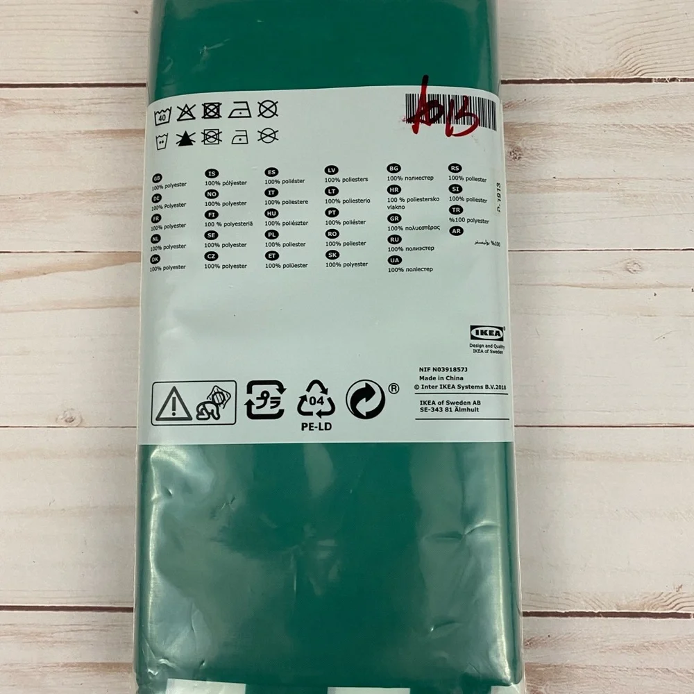 IKEA VADSJON Shower Curtain Green and White 71